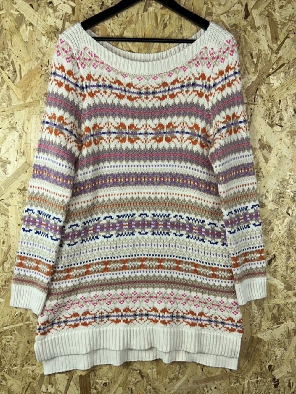 Ralph Lauren Sweater Jumper Tunic Boat Neck Fair Isle Dress 2X 2XL?